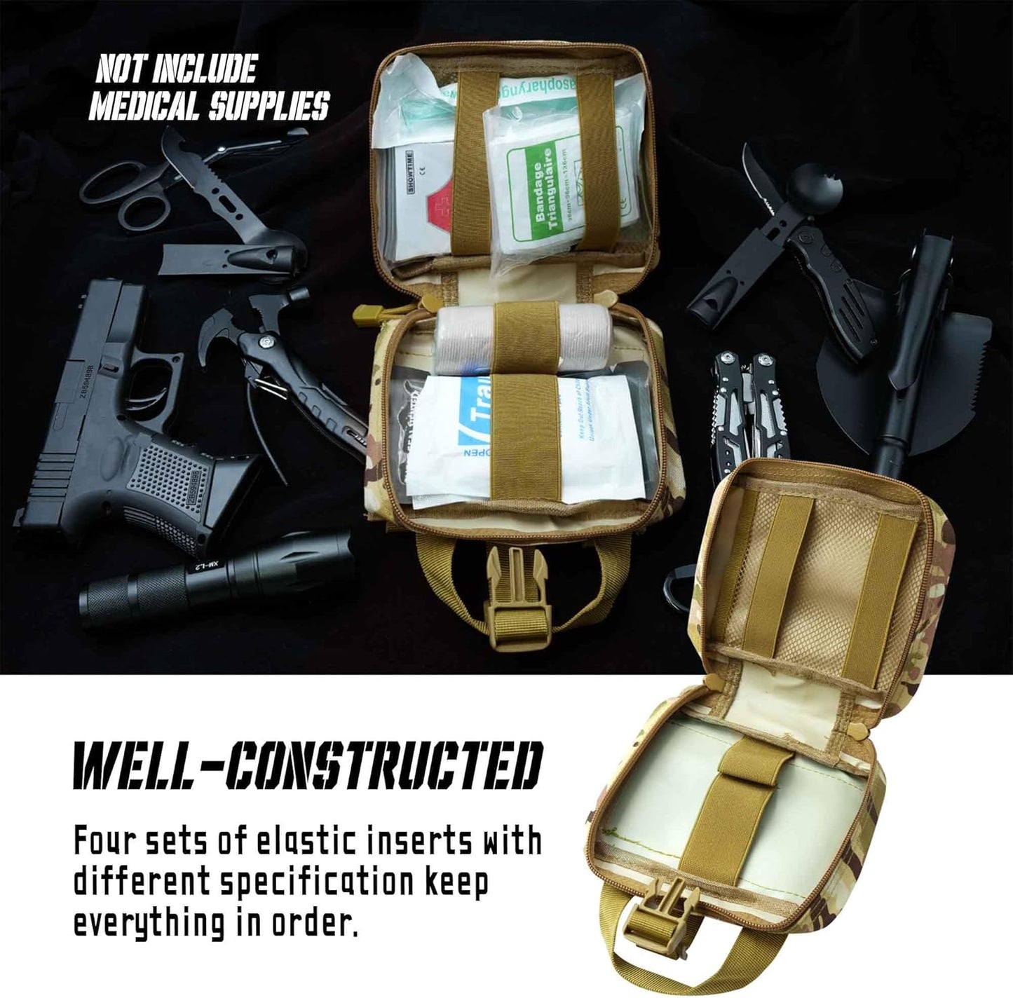 Upgrade Molle Rip Away Ifak Pouch, Tactical Small Belt First Aid Pouch Medical Utility EMT Pouch Only
