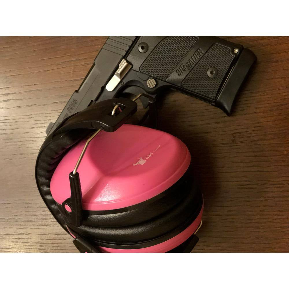 Pink Low Profile Passive Folding Slim Earmuff for Women