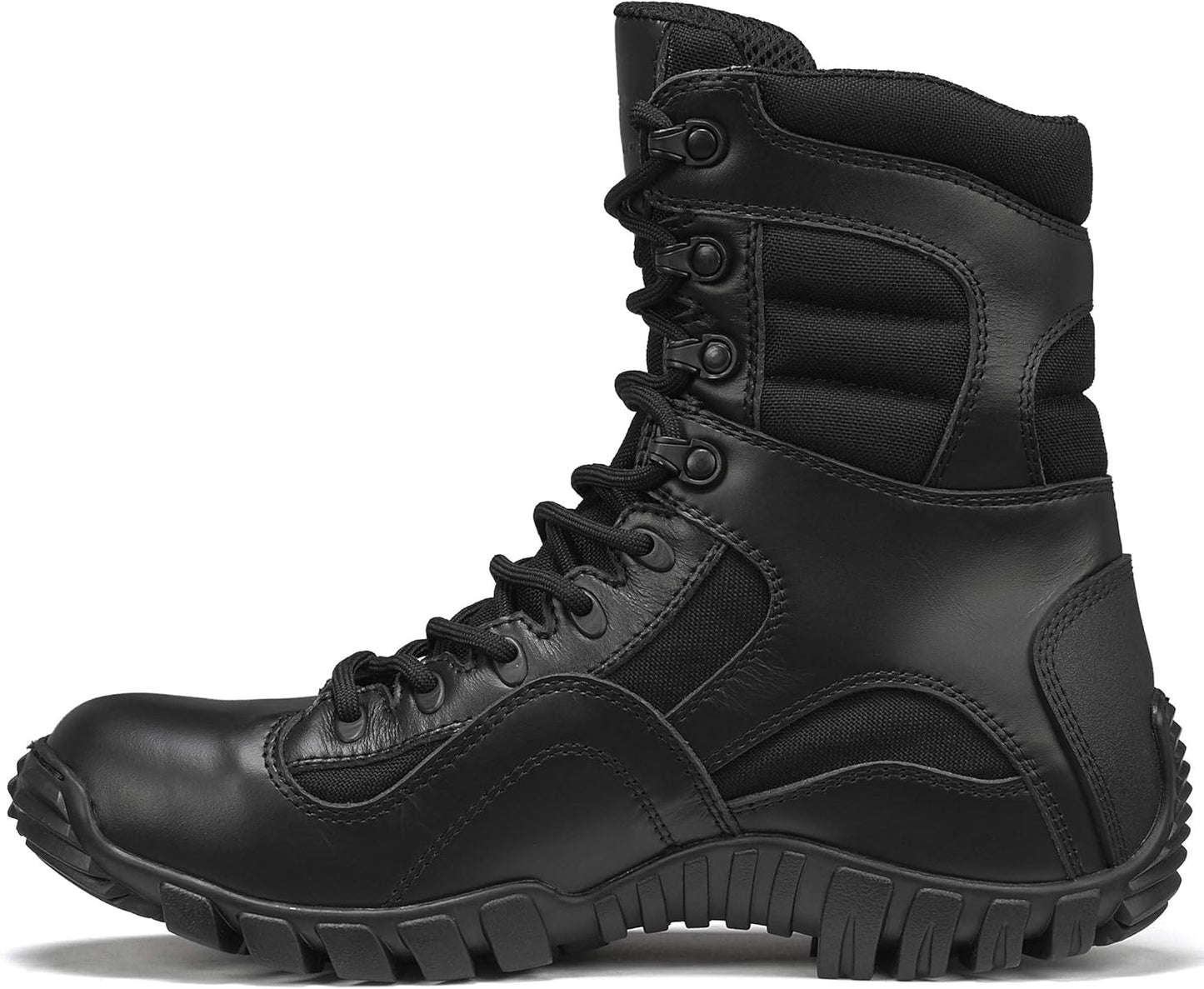 960 8” Lightweight Hot Weather Black Tactical Boots for Men - Polishable Leather Designed for Police, EMS, and Security Personnel with Vibram Ibex Outsole