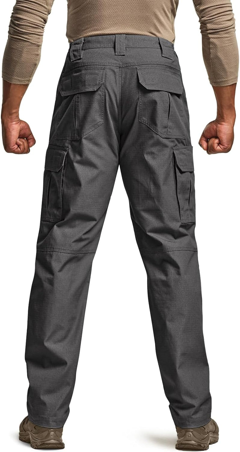 Men'S Tactical Pants, Water Resistant Ripstop Cargo Pants, Lightweight EDC Work Hiking Pants, Outdoor Apparel