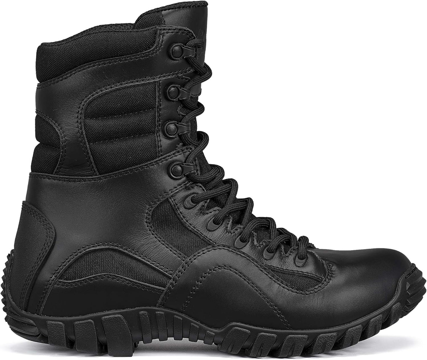 960 8” Lightweight Hot Weather Black Tactical Boots for Men - Polishable Leather Designed for Police, EMS, and Security Personnel with Vibram Ibex Outsole