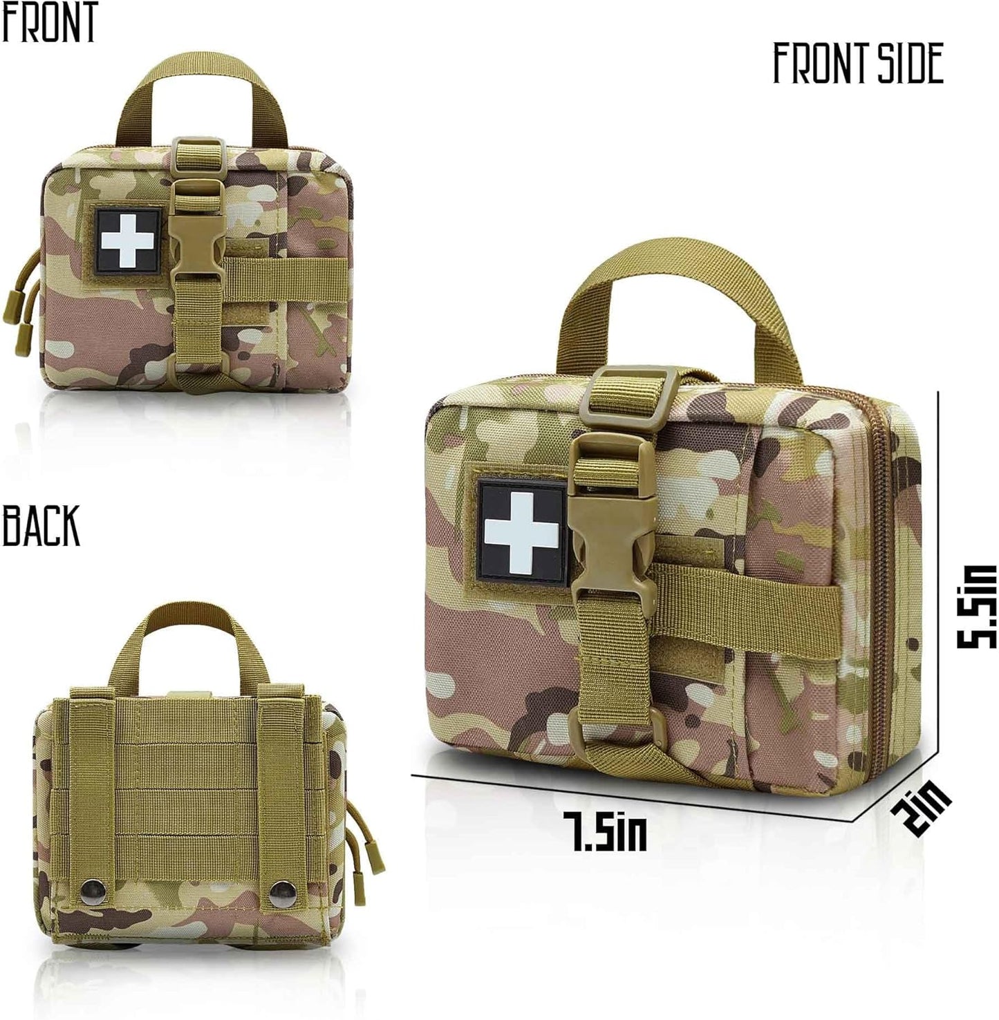 Upgrade Molle Rip Away Ifak Pouch, Tactical Small Belt First Aid Pouch Medical Utility EMT Pouch Only